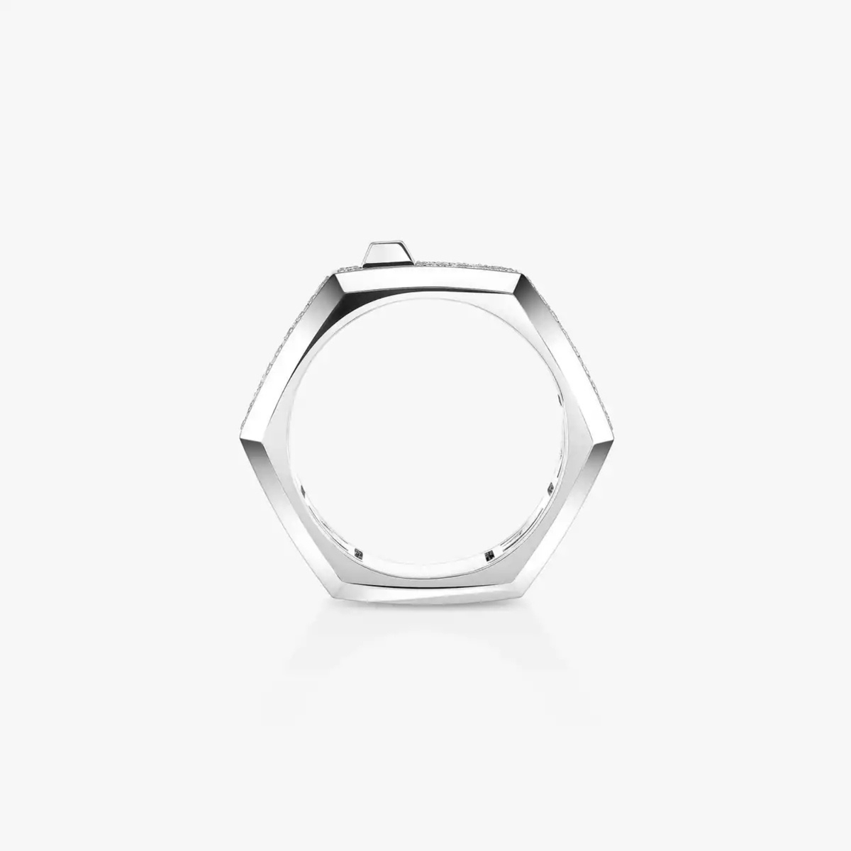 Moderniste 18K White Gold Diamond Pave Ring Medium