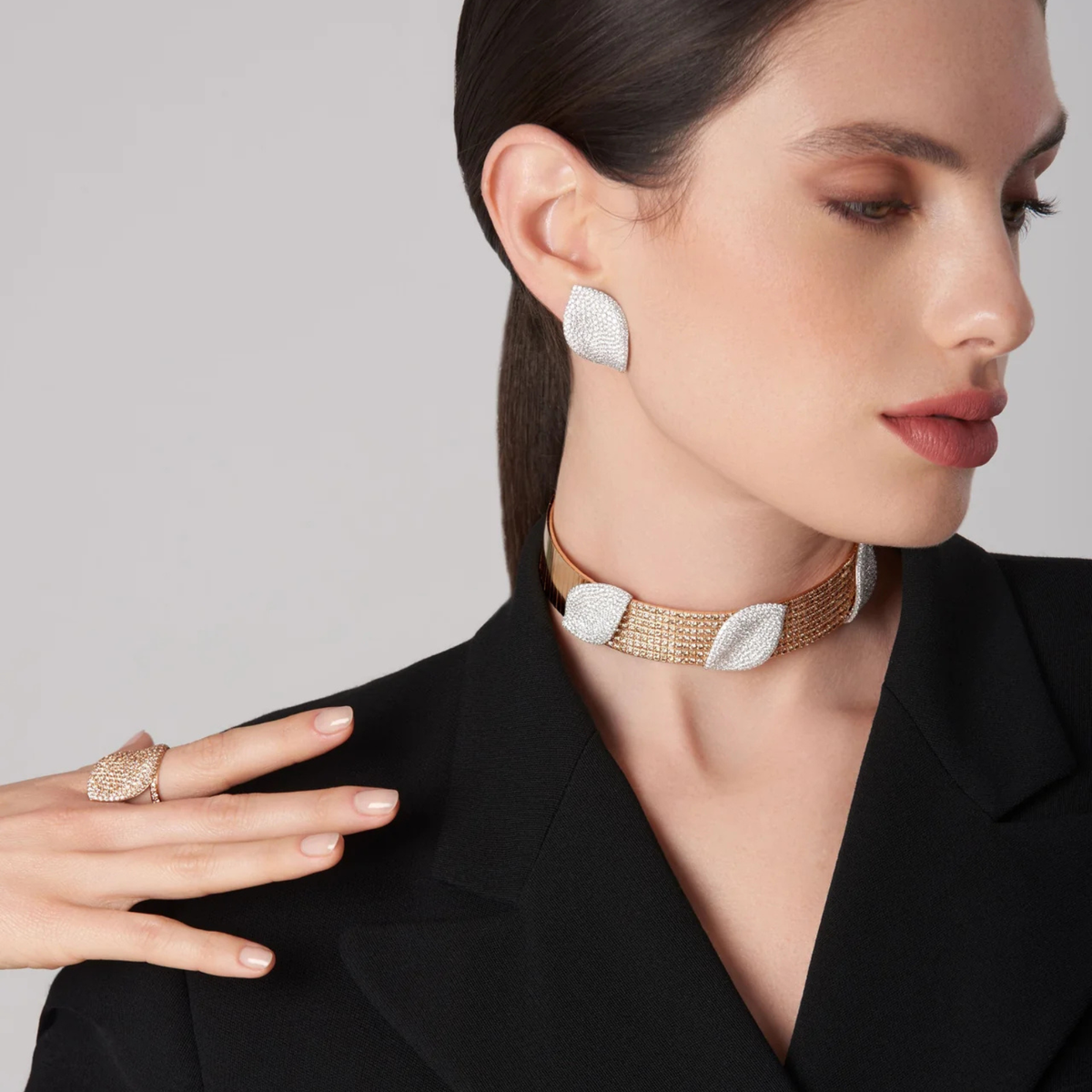 Pasquale Bruni Jewelry - Aleluia 18k Rose and White Gold Diamond Choker | Manfredi Jewels