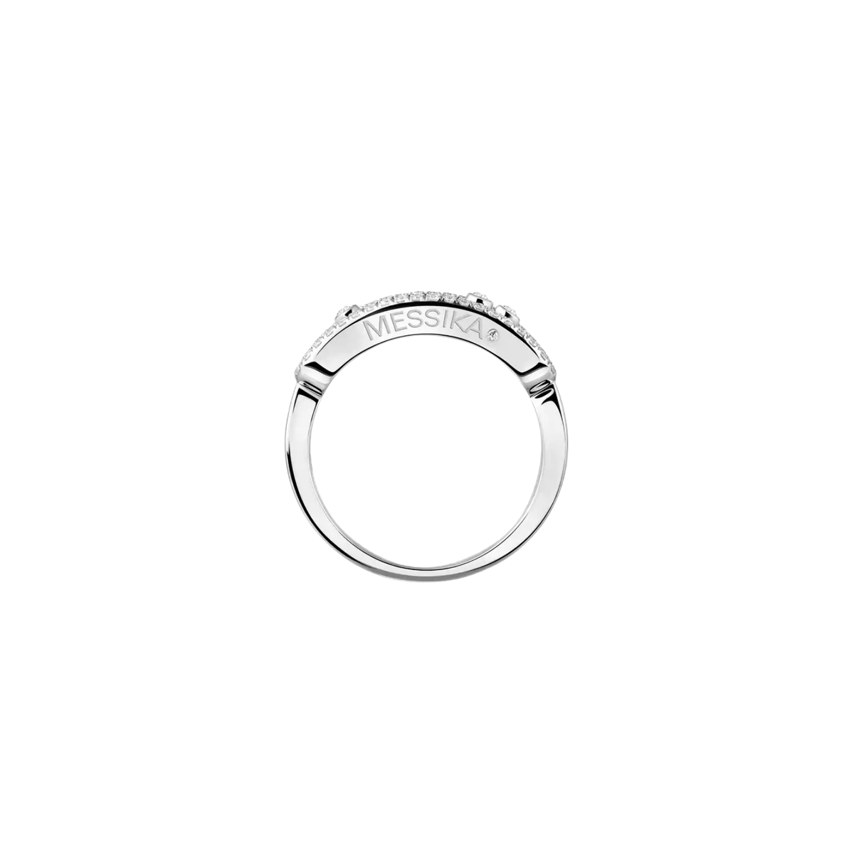 Move Classique Pave Ring in 18K White Gold - Small