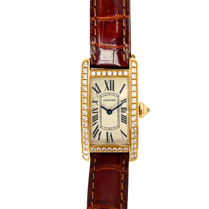 Tank Américaine 18K Yellow Gold Diamond Bezel
