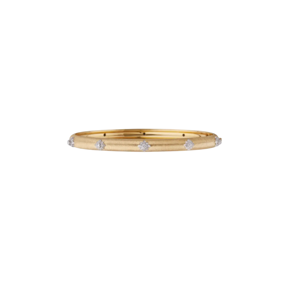 Buccellati - Maraci Yellow & White Gold Bombé Bracelet with Diamonds | Manfredi Jewels