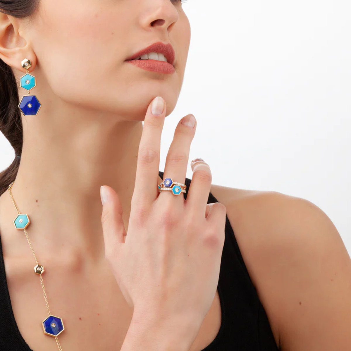 Miseno Jewelry - Baia Sommersa 18K Yellow Gold Diamond Turquoise Ring | Manfredi Jewels