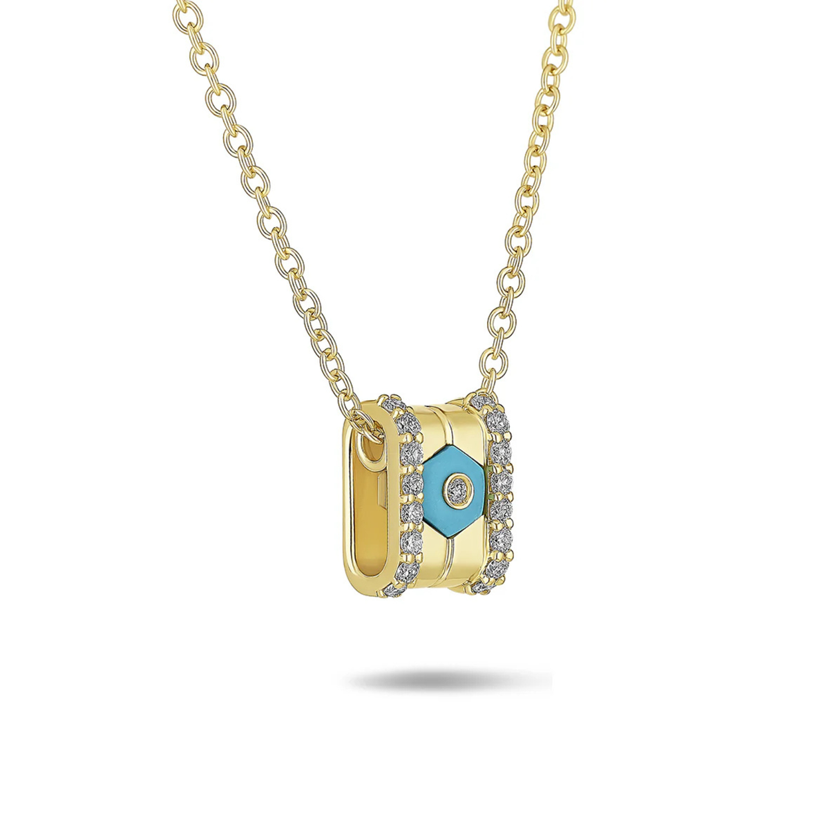 Miseno Jewelry - Baia Sommersa 18K Yellow Gold Diamonds & Turquoise Pendant Necklace | Manfredi Jewels