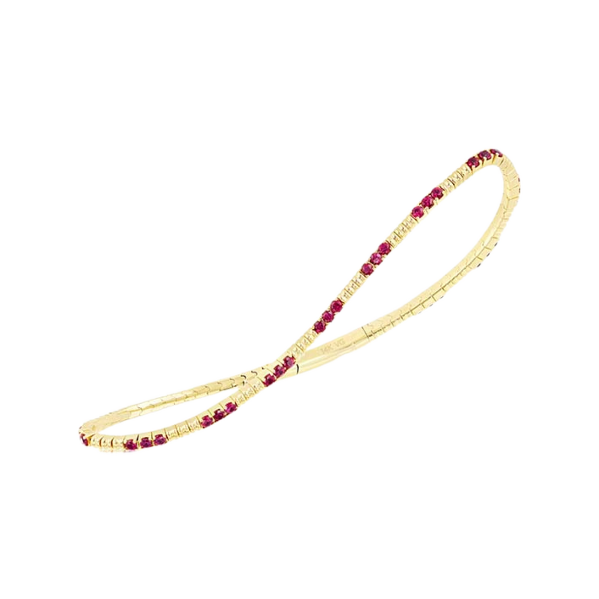 Manfredi Jewels Bracelet - 14K Yellow Gold & Ruby Flexible Bangle | Manfredi Jewels