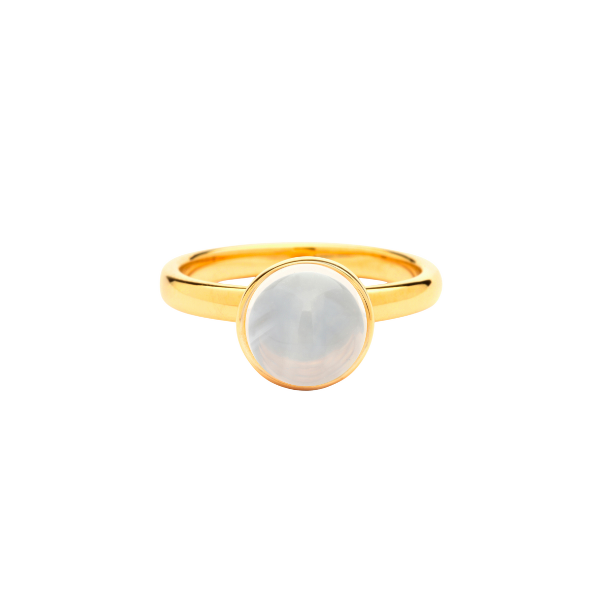 Syna Jewelry - 18K Yellow Gold & Moon Quartz Stacking Candy Ring | Manfredi Jewels