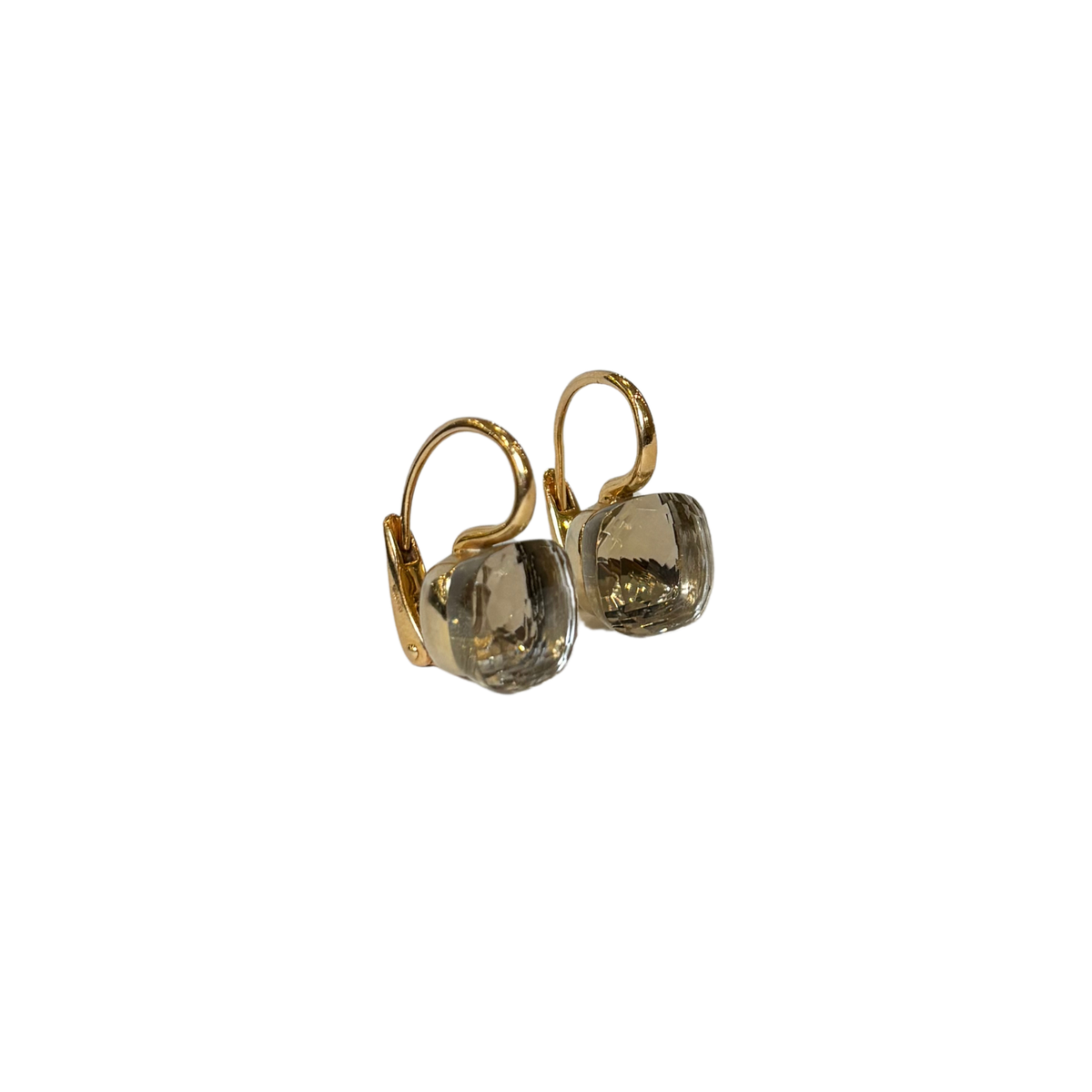Estate 18K Rose Gold Pomellato White Topaz Classic Nudo Earring