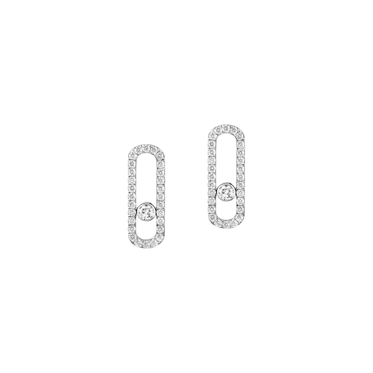 Messika Jewelry - 18K White Gold Move Uno Pavé-Set Diamond Earrings | Manfredi Jewels