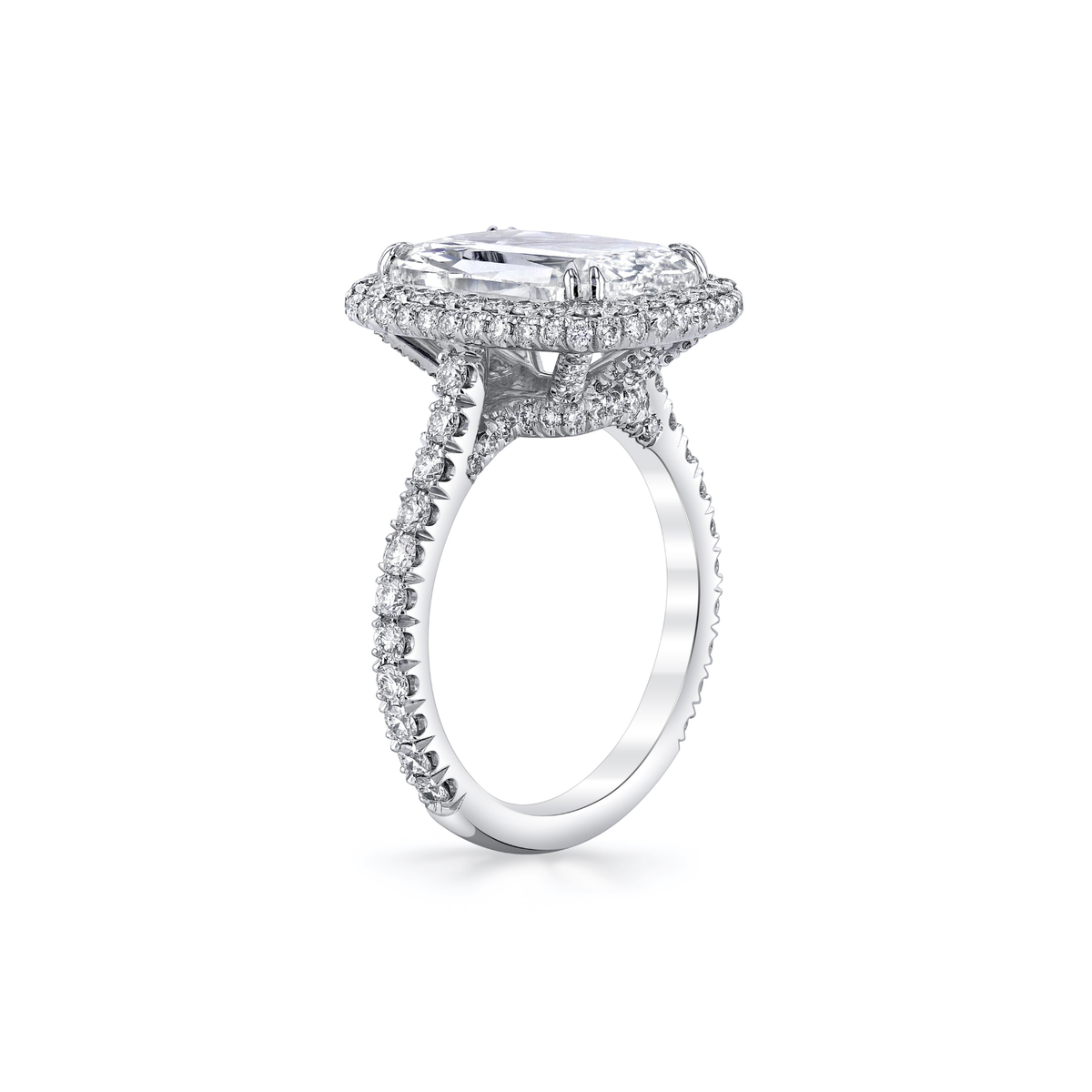 Cushion Cut 5.03 ct Platinum Diamond Ring with Halo