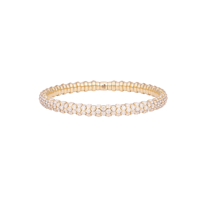 18K Rose Gold & Diamond Domed Stretch Bracelet