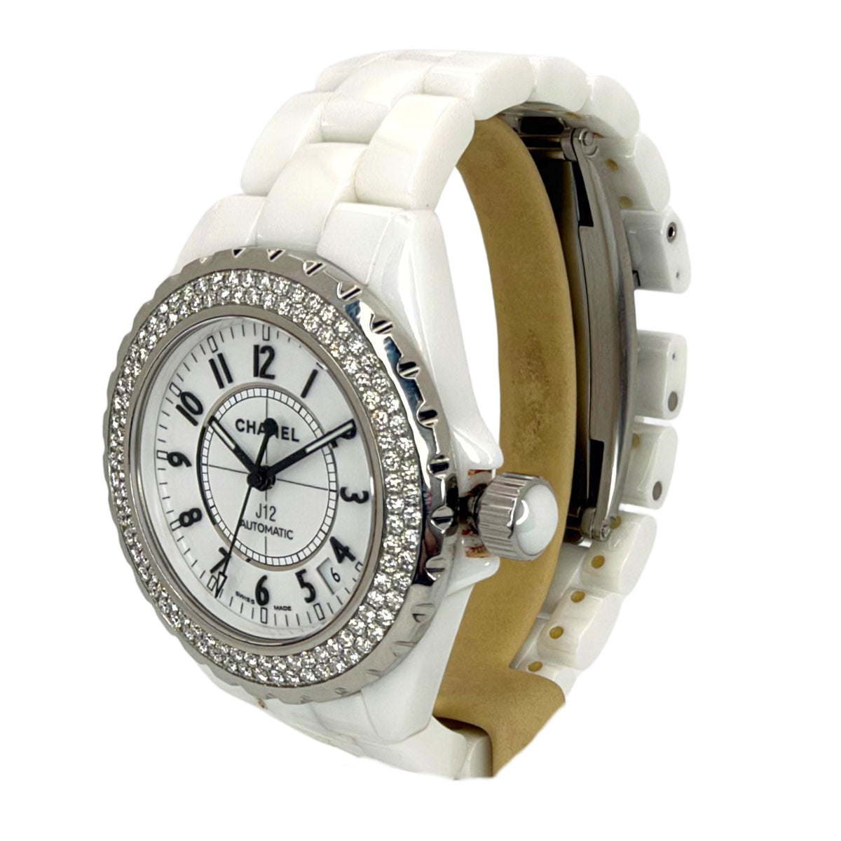 J12 38mm White Ceramic Diamond-Set Bezel Automatic
