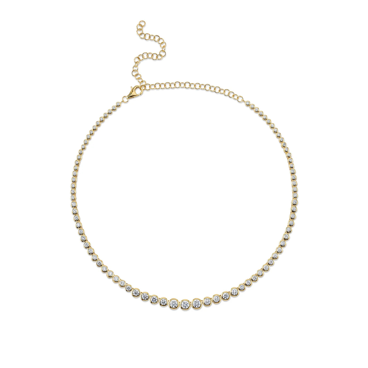 Bailey 14K Yellow Gold Diamond Bezel Tennis Necklace (5.70 ctw)
