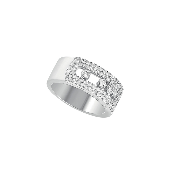 Messika Jewelry - Move Noa 18K White Gold Large Model Diamond Pavé Ring | Manfredi Jewels