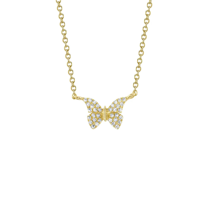Kate 14K Yellow Gold 0.08ct Diamond Butterfly Necklace
