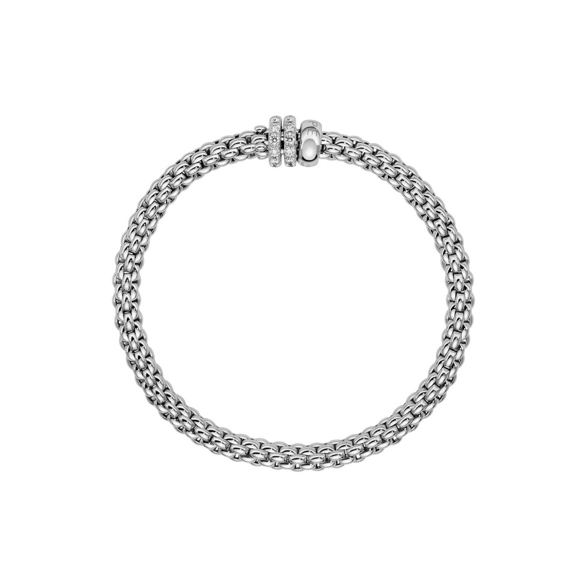 Fope Jewelry - Solo 18K White Gold Pavè Diamond Flex’it Bracelet | Manfredi Jewels