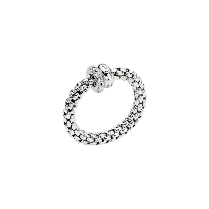 Fope Jewelry - Solo 18K White Gold Pavè Diamond Ring | Manfredi Jewels