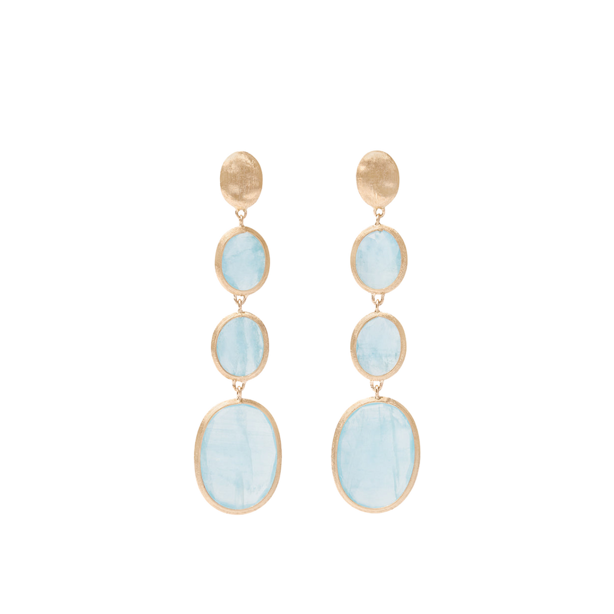Marco Bicego Jewelry - Siviglia 18K Yellow Gold Aquamarine Four Drop Earrings | Manfredi Jewels