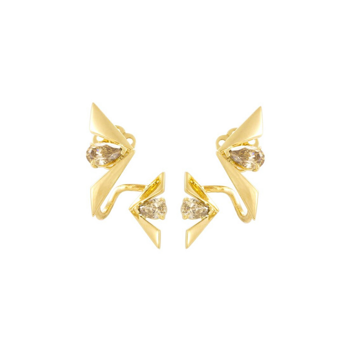 Etho Maria Jewelry - Penna 18K Yellow Gold Brown Diamond Earrings | Manfredi Jewels