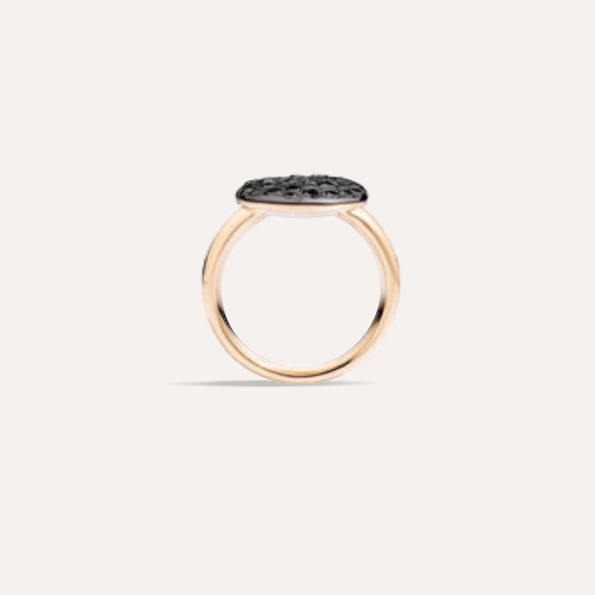 Pomellato Jewelry - Sabbia 18K Rose Gold Black Diamond Pavé Ring | Manfredi Jewels
