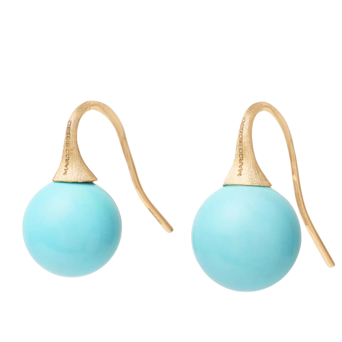 Marco Bicego Jewelry - Africa Boule 18K Yellow Gold & Turquoise Earrings | Manfredi Jewels