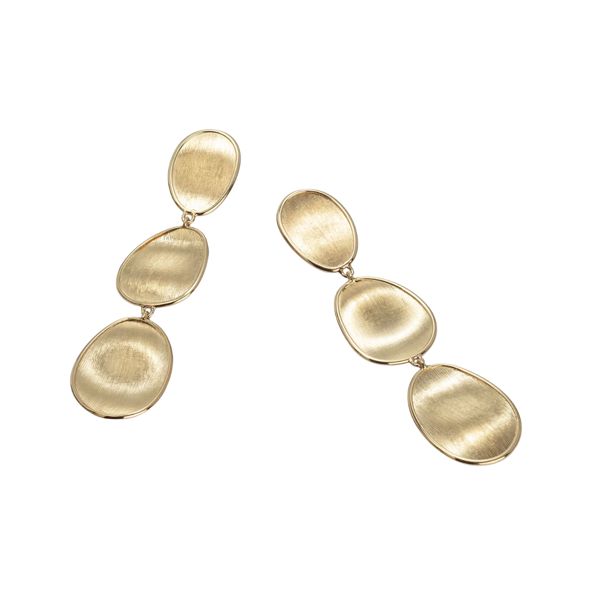 Marco Bicego - 18K Yellow Gold Lunaria 3 Drop Petal Earrings | Manfredi Jewels