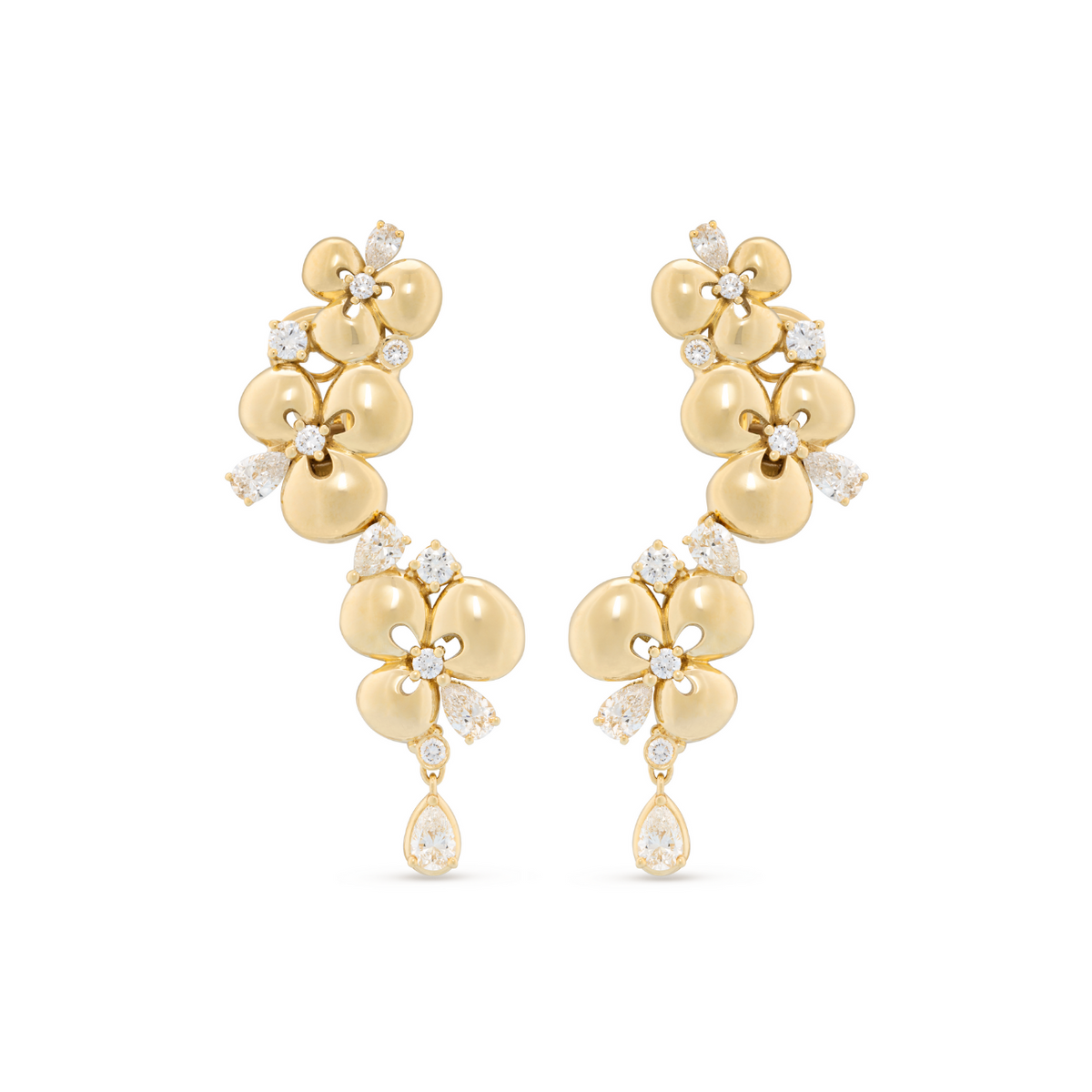 Miseno Jewelry - Ischia 18K Yellow Gold Diamond Long Drop Earrings | Manfredi Jewels