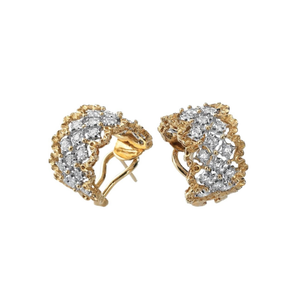 Buccellati Jewelry - Rombi 18K Yellow & White Gold Diamond Earrings | Manfredi Jewels