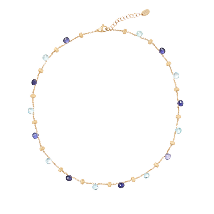 Marco Bicego Jewelry - Paradise 18K Yellow Gold Iolite & Blue Topaz Short Necklace | Manfredi Jewels