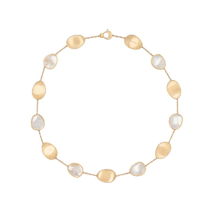 Marco Bicego Jewelry - Lunaria 18K Yellow Gold White Mother of Pearl Short Necklace | Manfredi Jewels