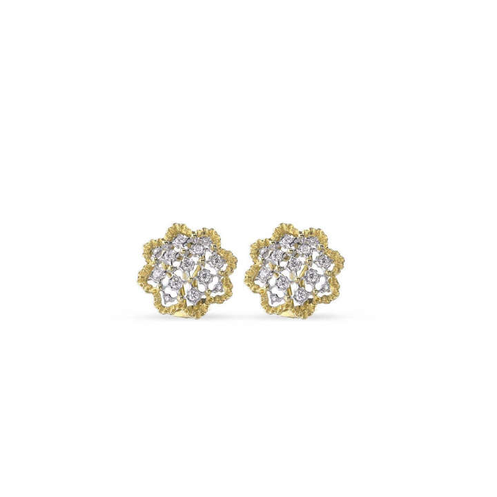 Buccellati Jewelry - Rombi 18K Yellow & White Gold Diamond Earrings | Manfredi Jewels
