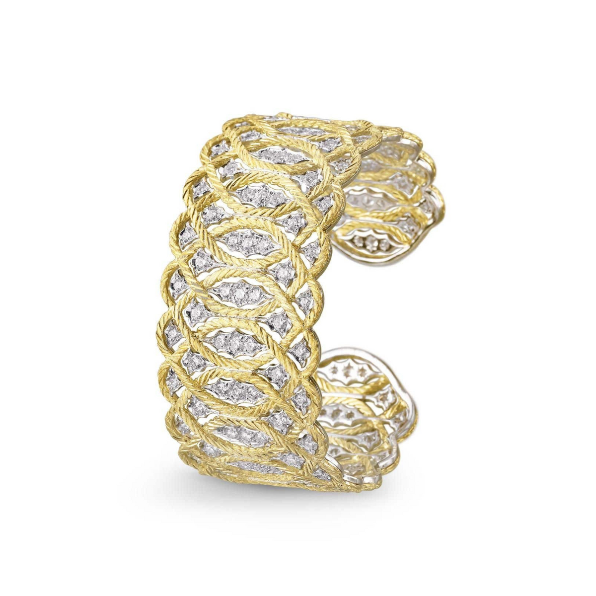 Buccellati Jewelry - Étoilée 18K Yellow & White Gold Diamond Bracelet | Manfredi Jewels