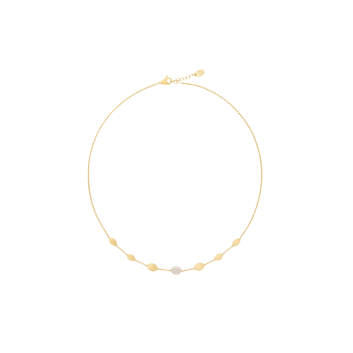 Marco Bicego Jewelry - 18K Yellow Gold Siviglia Station Necklace with Diamonds | Manfredi Jewels