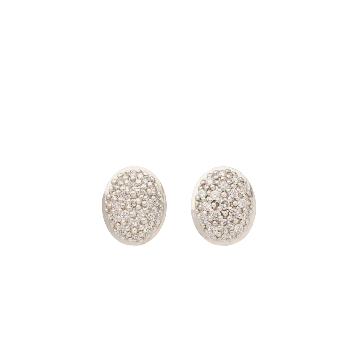 Marco Bicego Jewelry - 18K Yellow Gold Siviglia Oval Diamond Pavé Stud Earrings | Manfredi Jewels