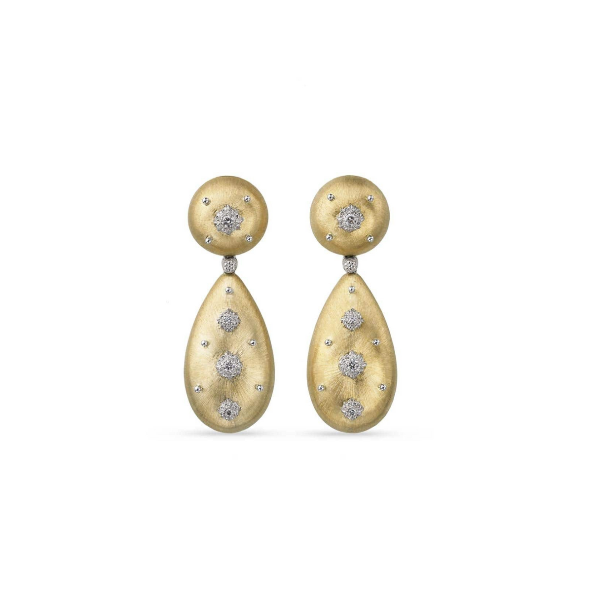 Buccellati Jewelry - Macri 18K Yellow & White Gold Diamond Earrings | Manfredi Jewels