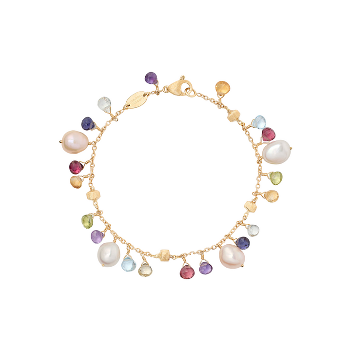Marco Bicego Jewelry - Paradise 18K Yellow Gold Mixed Gemstone & Pearl Single Strand Bracelet | Manfredi Jewels