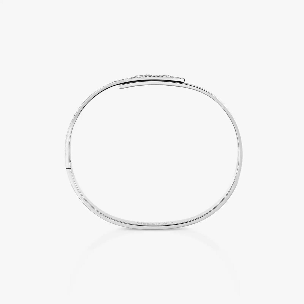 Messika Jewelry - 18K White Gold Diamond Move Noa Ciselé Semi-Pavé Bangle | Manfredi Jewels