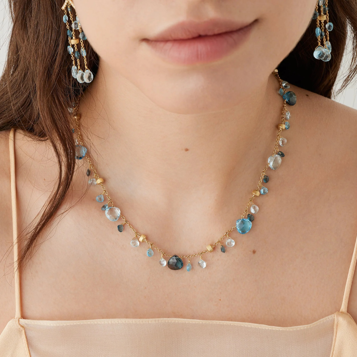 Marco Bicego Jewelry - Paradise 18K Yellow Gold Mixed Topaz Single-Strand Necklace | Manfredi Jewels