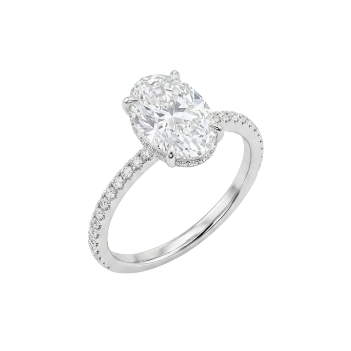 Oval Brilliant Cut 3.01ct Platinum Diamond Engagement Ring