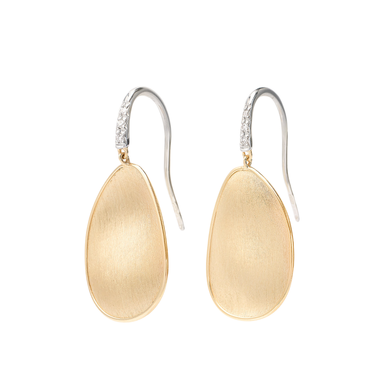 Marco Bicego Jewelry - Lunaria 18K Yellow Gold Medium Drop Diamond Earrings | Manfredi Jewels