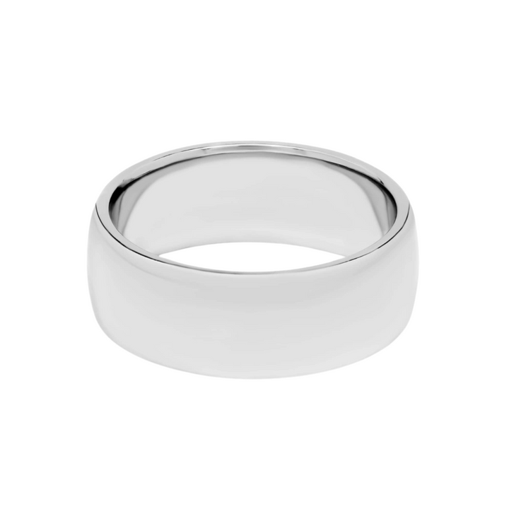 Benchmark Wedding Rings - 14K White Gold 9.0 European Comfort Fit Wedding Band | Manfredi Jewels