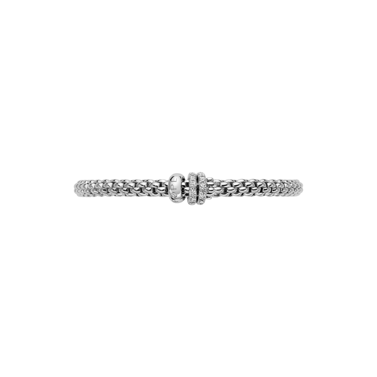 Fope Jewelry - Solo 18K White Gold Pavè Diamond Flex’it Bracelet | Manfredi Jewels
