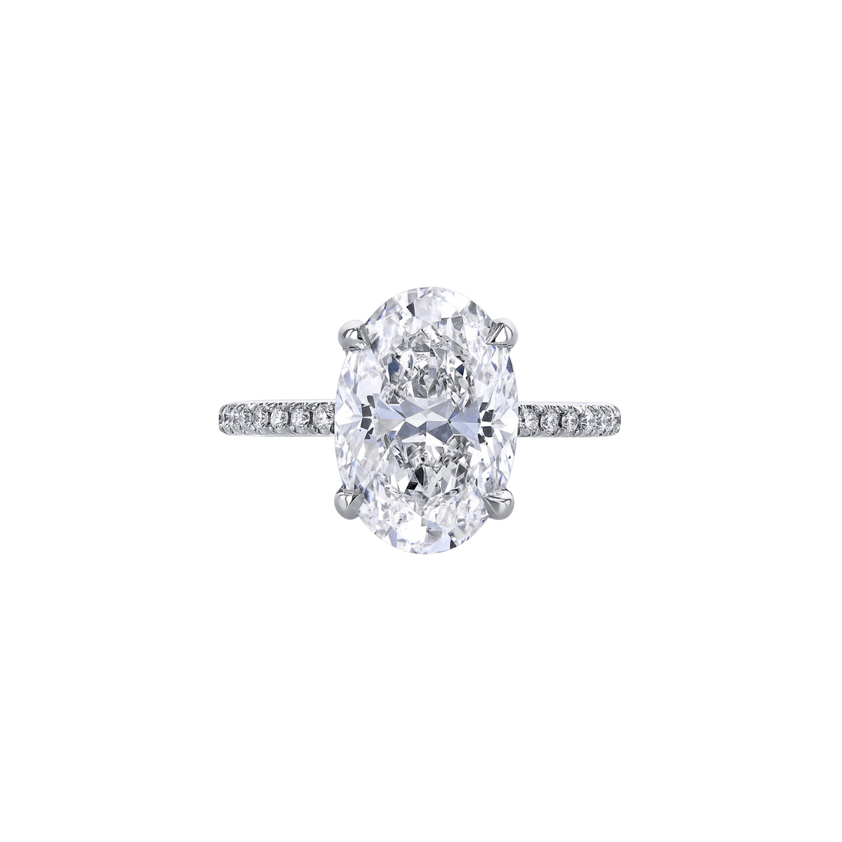 Manfredi Jewels Engagement - Oval Diamond Engagement Ring in Platinum with a Micropavé Basket Setting | Manfredi Jewels