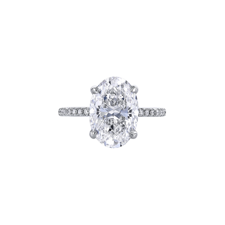Manfredi Jewels Engagement - Oval Diamond Engagement Ring in Platinum with a Micropavé Basket Setting | Manfredi Jewels