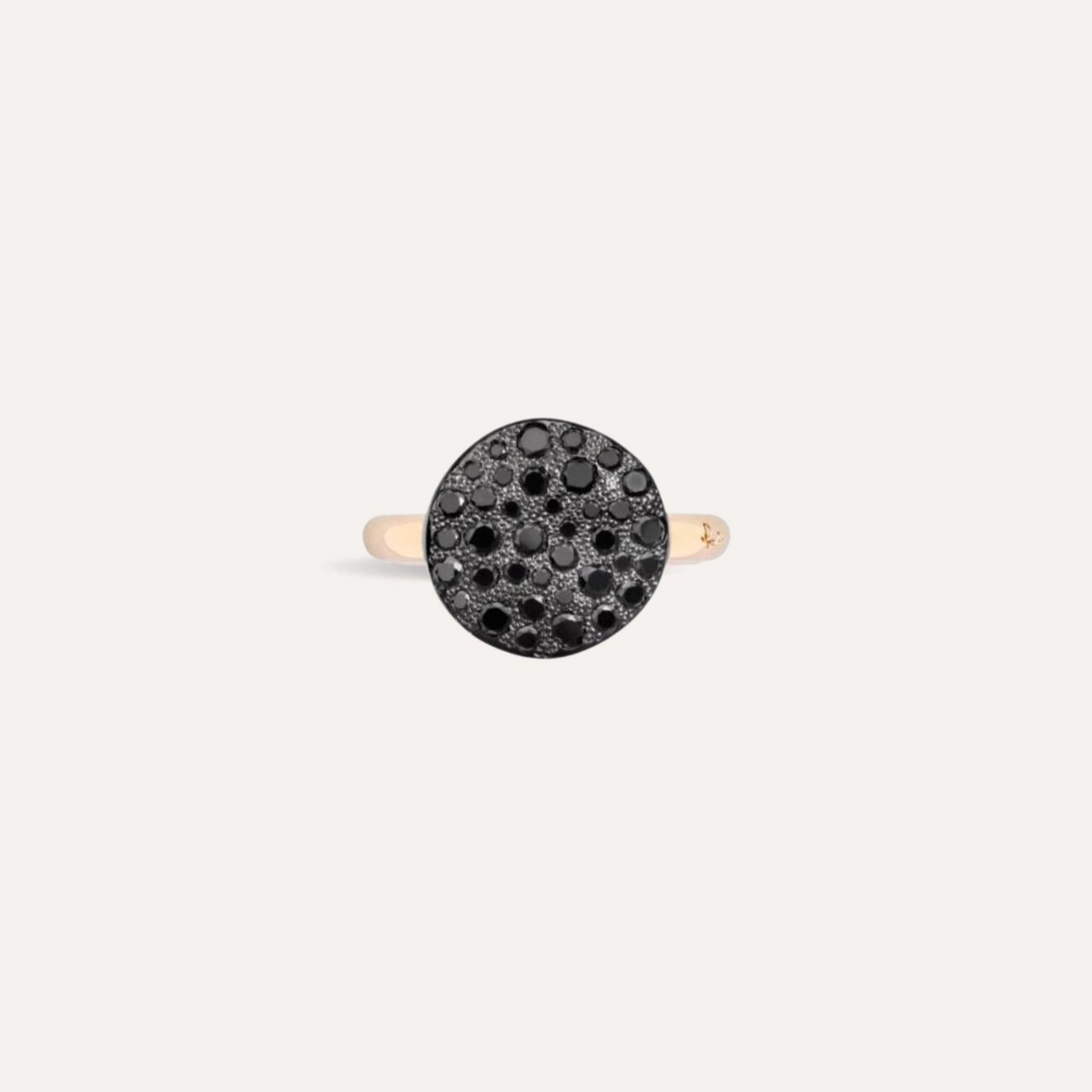 Pomellato Jewelry - Sabbia 18K Rose Gold Black Diamond Pavé Ring | Manfredi Jewels