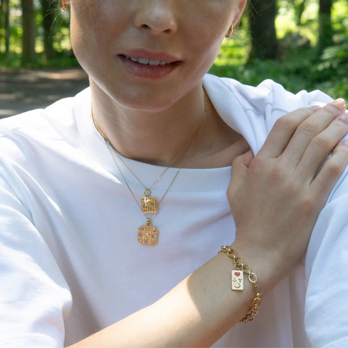 Monica Rich Kosann Jewelry - ’Tokens of Luck’ Necklace with Center Diamond | Manfredi Jewels