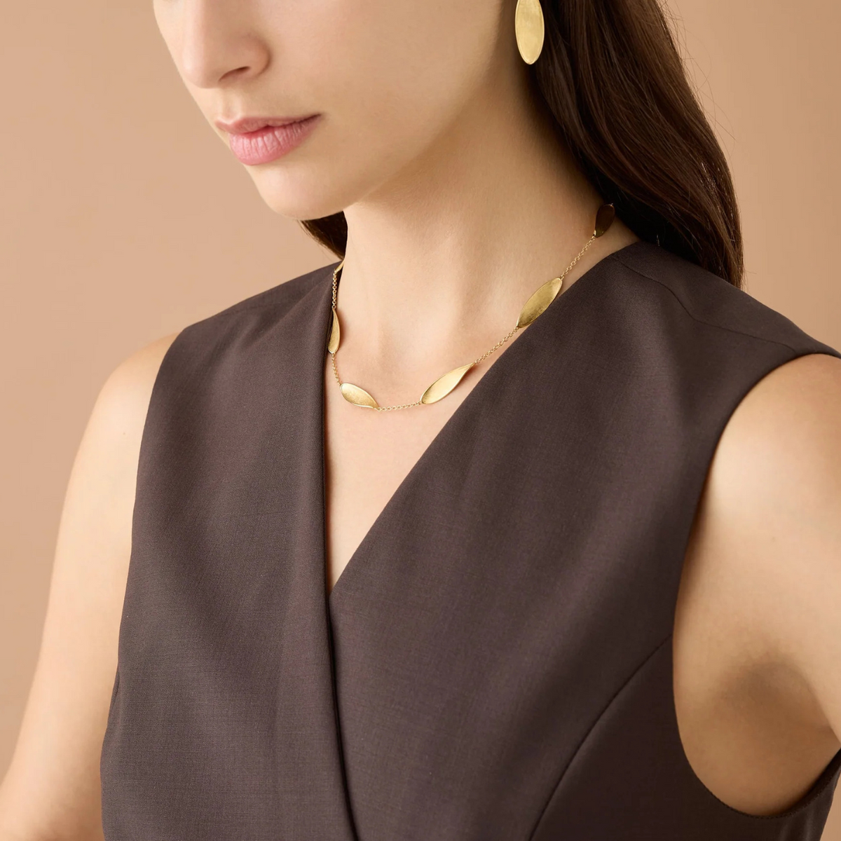 Marco Bicego Jewelry - Lunaria 18K Yellow Gold Station Short Necklace | Manfredi Jewels
