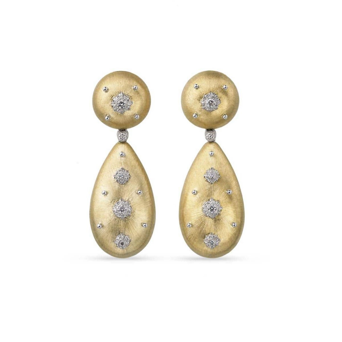 Buccellati Jewelry - Macri 18K Yellow & White Gold Diamond Earrings | Manfredi Jewels