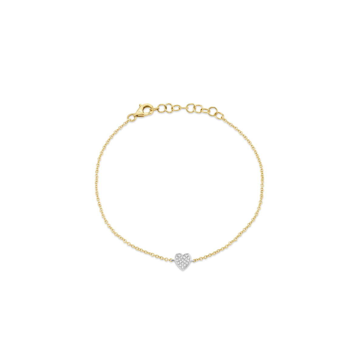 Kate 14K Yellow Gold 0.04ct Diamond Pave Heart Bracelet