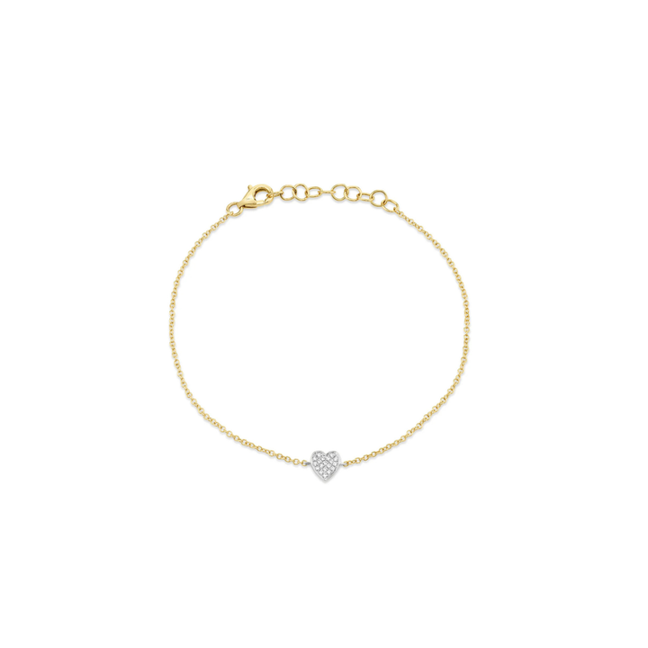 Kate 14K Yellow Gold 0.04ct Diamond Pave Heart Bracelet