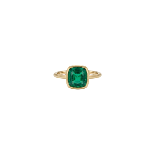 Estate 18K Yellow Gold & Emerald Ring
