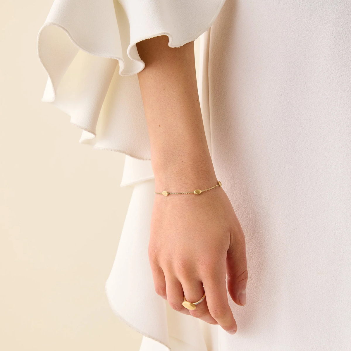 Marco Bicego Jewelry - 18K Yellow Gold Siviglia Small Bean Bracelet | Manfredi Jewels